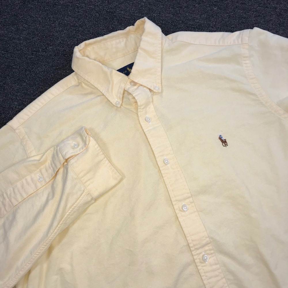 Ralph Lauren Mens XL Yellow Oxford Button Down Shirt Long Sleeve Pony Logo
